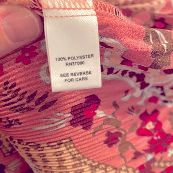 Cato pink and brown accordion blouse - Picture 8 of 8